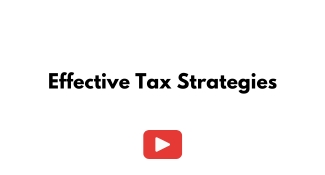 Effective Tax Strategies